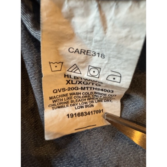 Wrangler X Large Men's Denim Long Sleeve Button Up Shirt Einstein Pocket Badge - Picture 7 of 9